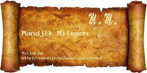 Mandjik Milemon névjegykártya